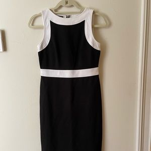 Beautiful summer sleeveless dress black with white accents